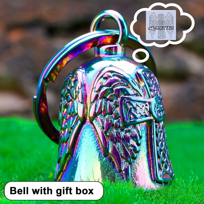 CYZBTBl Motorcycle Men Bells - Motorcycle Angel Bell for Men Women,Bell Biker Accessory,Guard Riding Safety (Black) - Image 4